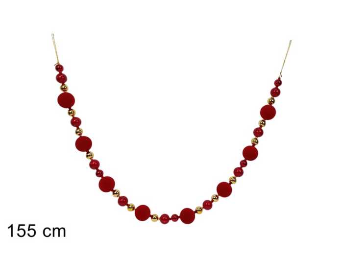 GHIRL.155CM PALLINE ROSSO/ORO