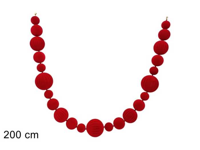 GHIRLANDA 200CM EFF.VELL.ROSSO