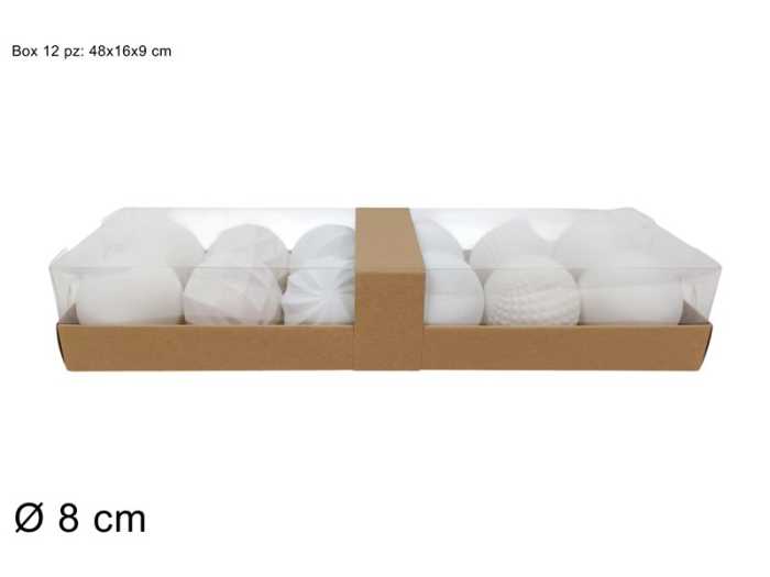 PALLE 12PZ 8CM BIANCHE EFF.VEL