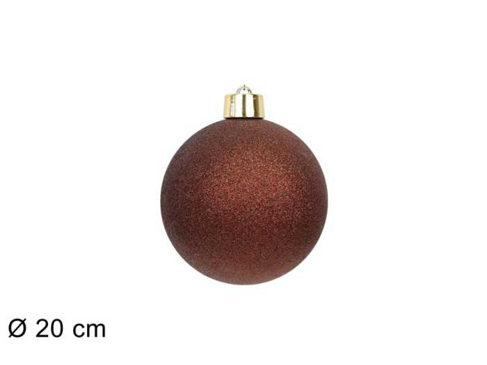 PALLA 20CM MARRONE GLITTERATA