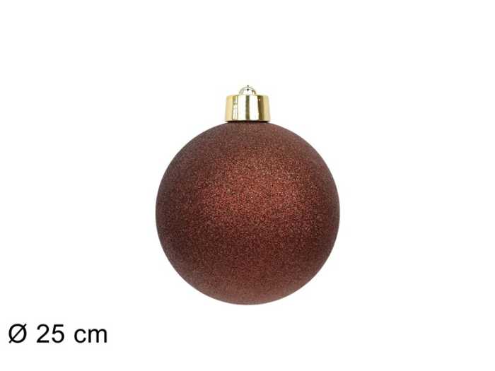 PALLA 25CM MARRONE GLITTERATA