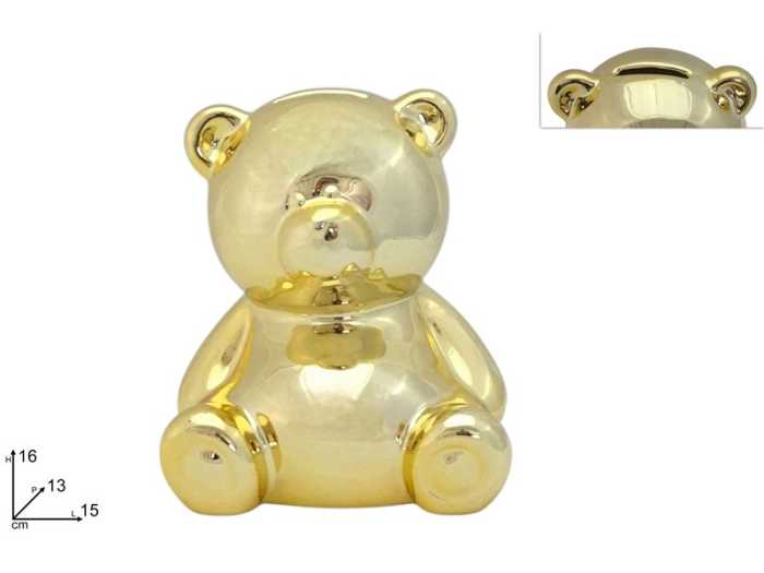ORSETTO SALVADANAIO ORO 16CM