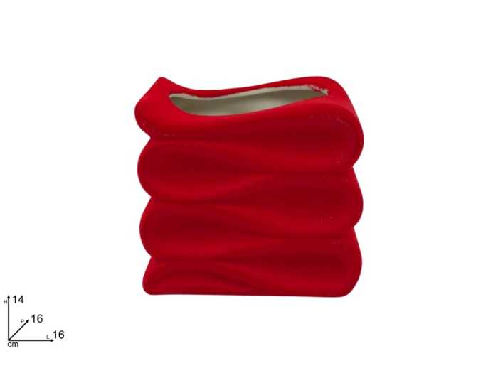 VASO CER.ROSSO EFF.FLOCCATO