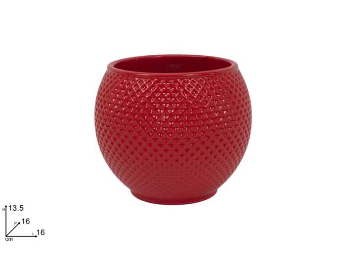 VASO BOMBATO ROSSO CERAMICA