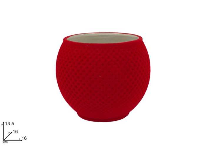 VASO BOMBATO ROSSO EFF.FLOCCAT