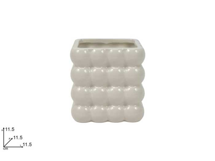 VASO QUADRATO BIANCO CERAMICA
