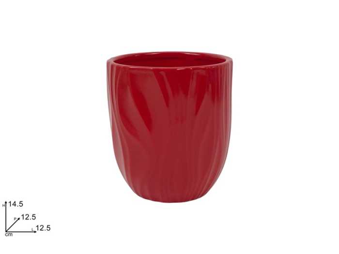VASO ONDULATO ROSSO CERAMICA
