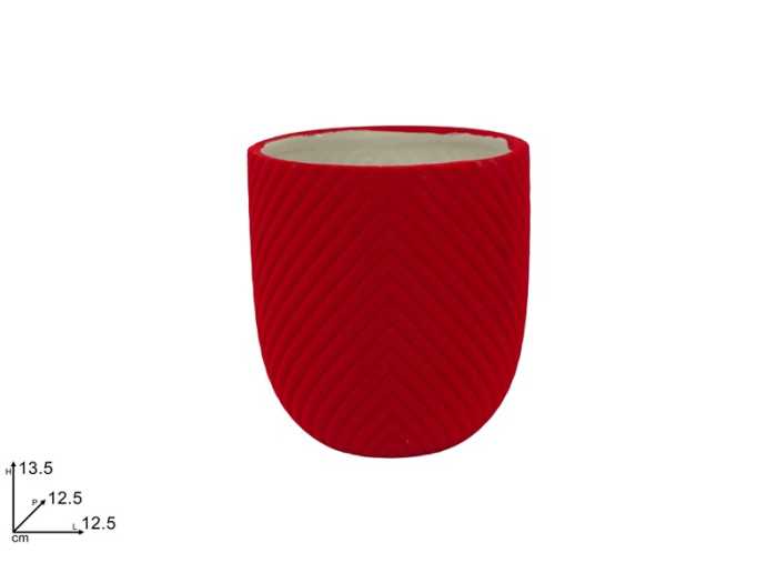 VASO SPIGATO ROSSO EFF.FLOCCAT