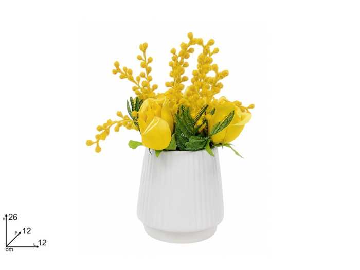 VASO CERAMICA CON MIMOSA