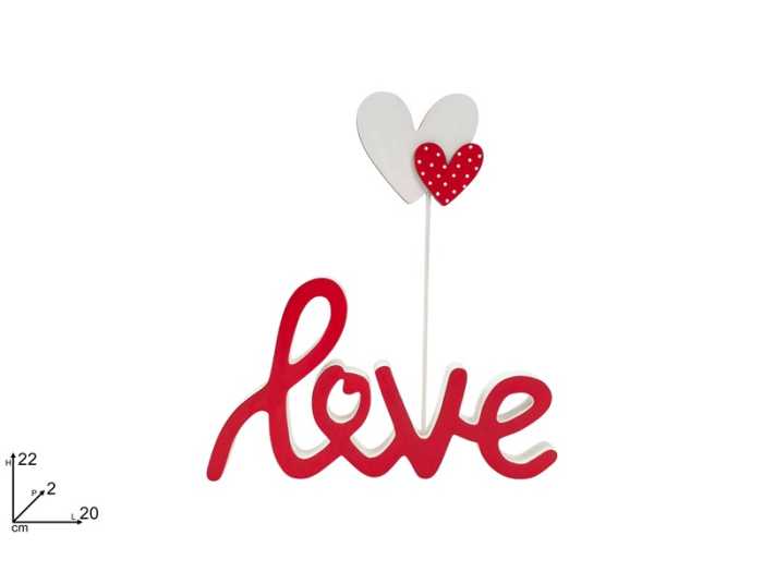 SCRITTA LOVE C/SPILLONE CUORE