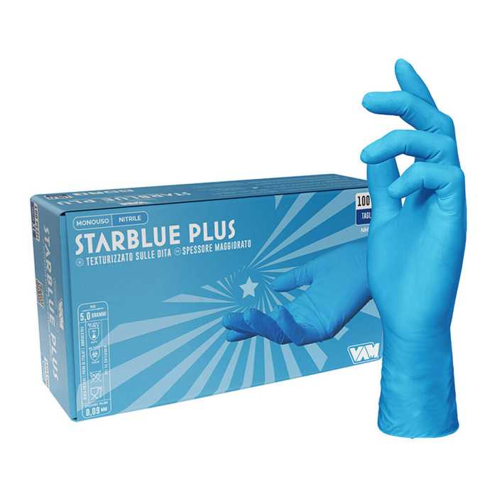 GUANTI NITRILE BLU M STARBLUE