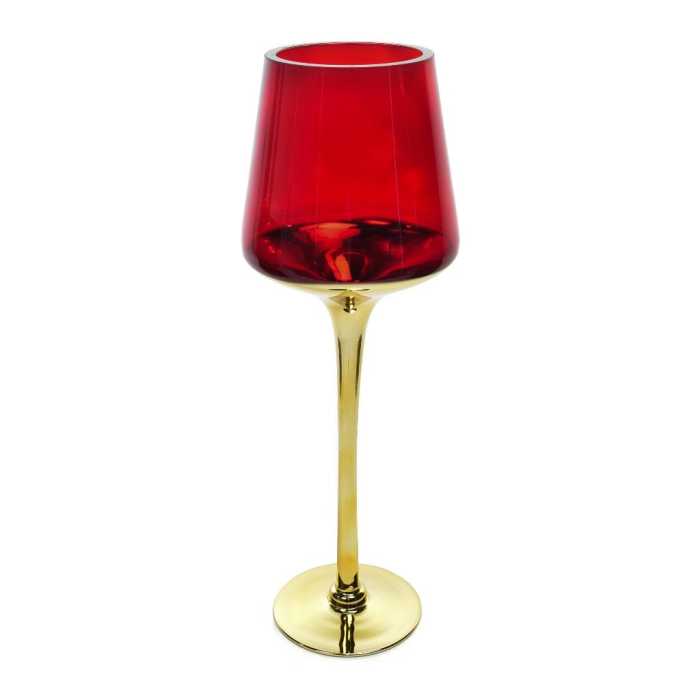 PORTACANDELA ORO/ROSSO 14XH40