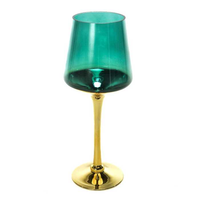 PORTACANDELA ORO/VERDE 14XH35