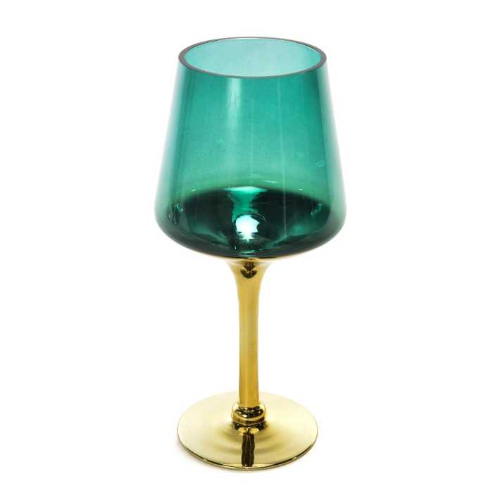 PORTACANDELA ORO VERDE 14XH30