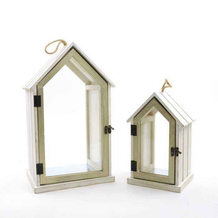 SET 2 LANTERNE LEGNO