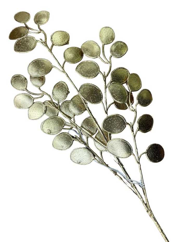 RAMO FOGLIE MONETE DOR.H51CM