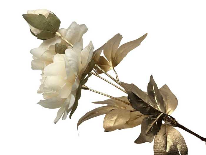 PEONIA 3FIORI AVORIO H66CM