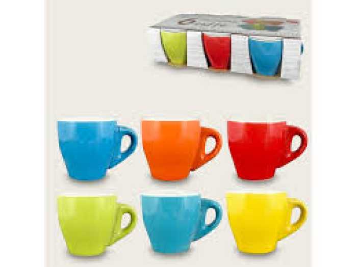 S/6 TAZZE CAFFE COLORATE