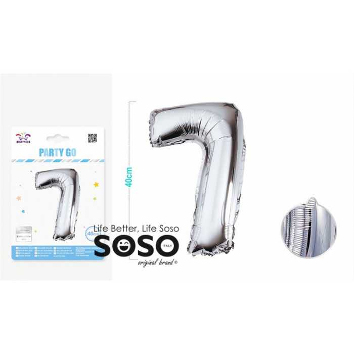 PALLONCINO MYLAR 7 ARGENTO 40C