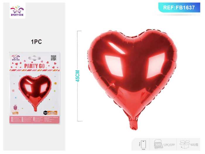 MYLAR CUORE ROSSO 45CM